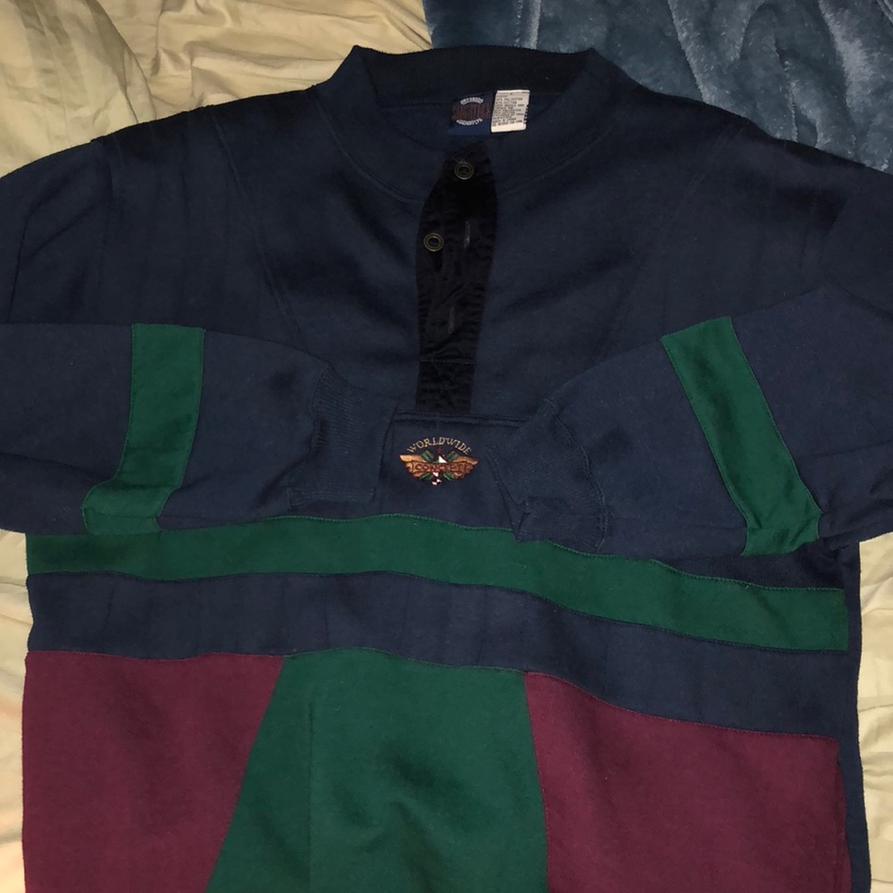 Saugatuck dry goods 80s vintage fleece button up